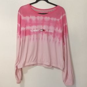 Tommy Jeans Pink Tie Dye long sleeve top XL